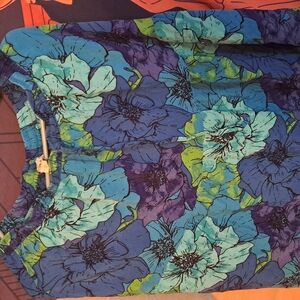 Vibrant Floral Skirt in Blue and Green